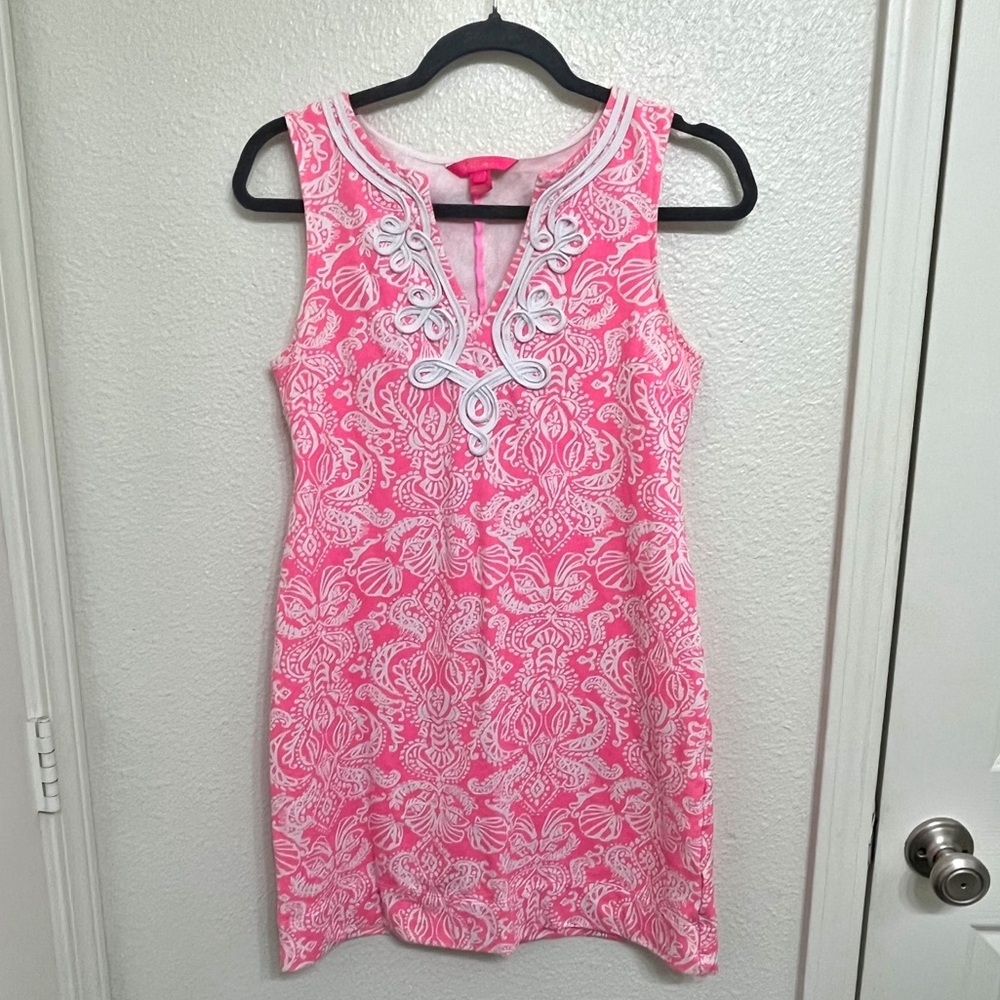 Lilly Pulitzer Harper Sleeveless Shift Dress Havana Pink Clawdia Small - Picture 2 of 8